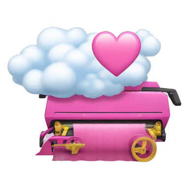 combine the pink heart emoji and the cloud emoji sticker