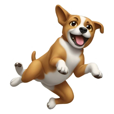 dog doing a back flip sticker