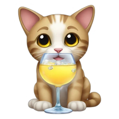 cute cat drinking vodka sticker