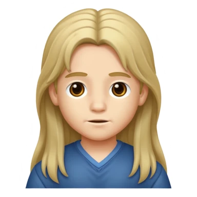 Niño con pelo largo sticker