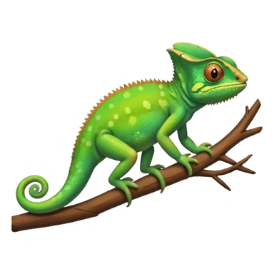 cute chameleon sitting on a branch sticker