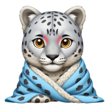 Shivering snow leopard with blanket sticker