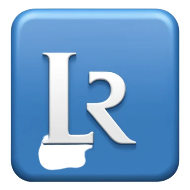 The letters LR in a blue box 2D sticker