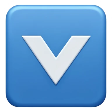 Blue square with white tick sticker