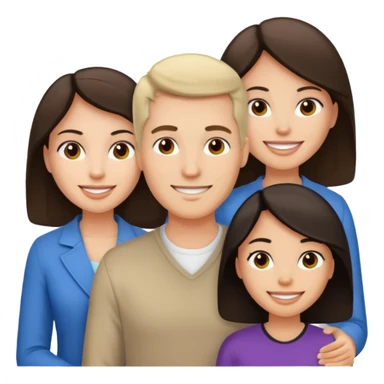 White brunette, American man with two women both are African one is light skin black and one is medium tone black sticker