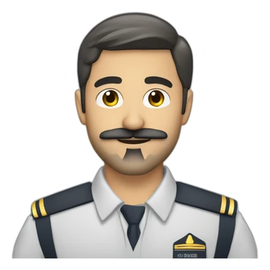 Luis Altamuro airbus pilot with grey moustache+goatee circle beard no glasses sticker