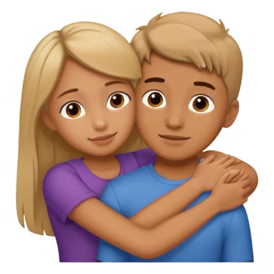 Girl hugging boy sticker