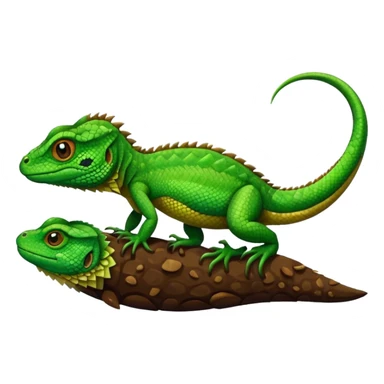 Lizard eating poop sticker