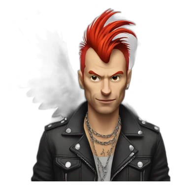 Punk rock rooster man with chicken feet sticker