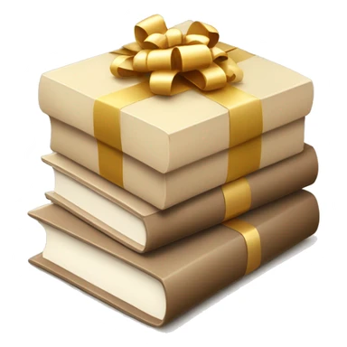 a stack of beautiful beige books with a gift sticker