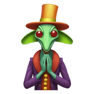 Praying mantis dressed as clown sticker