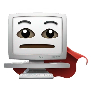 computer wearing a superhero cape sticker