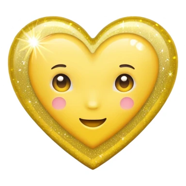 yellow heart with a glitter effect sticker
