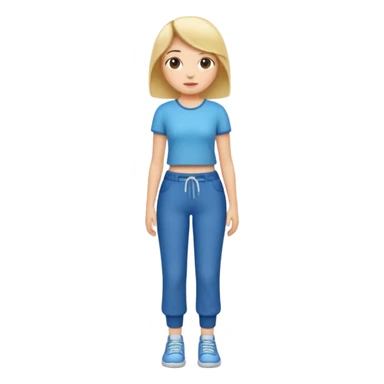 A short girl with full pants sticker