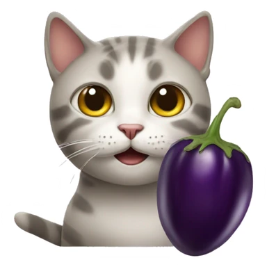 Cat with a eggplant sticker