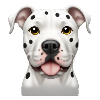 white pit bull with grey spots  sticker