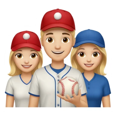 Two blonde women and a man with baseball cap on  sticker