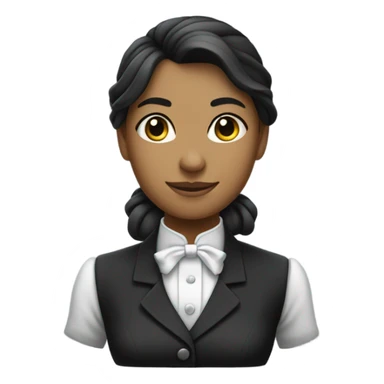 female butler with hair in ponytail sticker