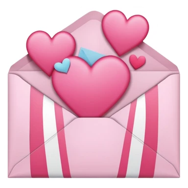 Envelope with pink hearts  sticker