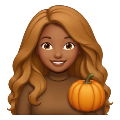 Curvy, NSFW, light brown long hair, pretty black girl wearing fall colors sticker