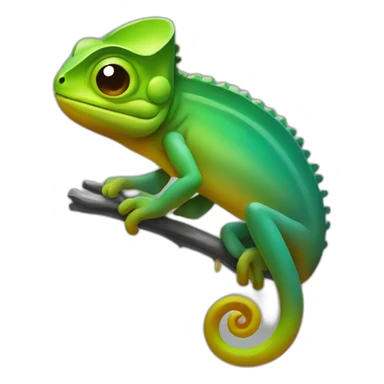 chrome logo chameleon sticker
