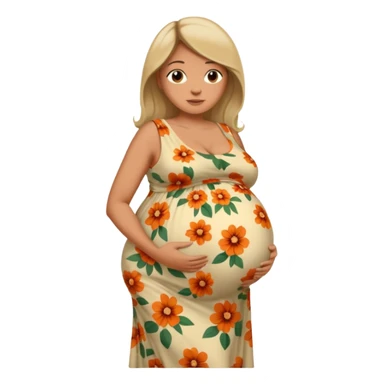 heavily pregnant woman with extremely abnormally huge overdue belly sticker