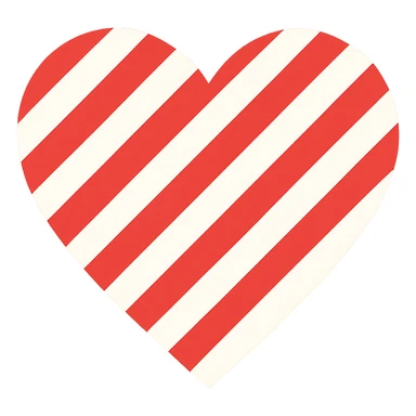 heart with a candy stripe pattern sticker