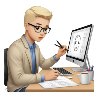 product designer at work sticker