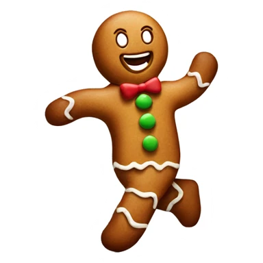 Gingerbread man running out of oven sticker