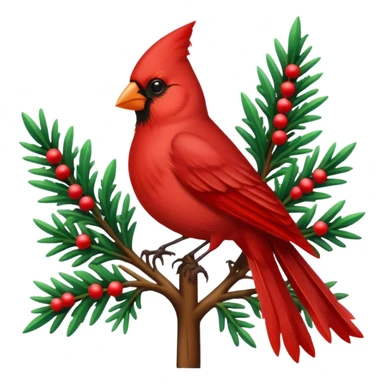 Cardinal bird Christmas tree sticker
