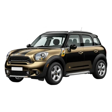 Black and pale gold mini countryman sticker