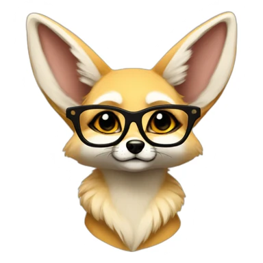 anthro fennec with glasses sticker