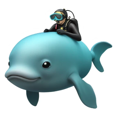 Diver on a dugong sticker