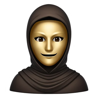 Vessel from Sleep Token, masked figure, mysterious, shadowy, enigmatic, stylized as an emoji sticker