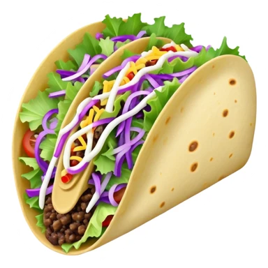 Purple taco with blue neon salad sticker