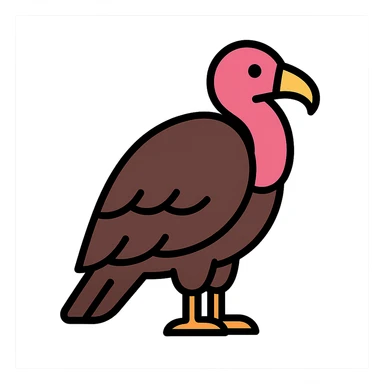 color outline icon of a turkey vulture sticker