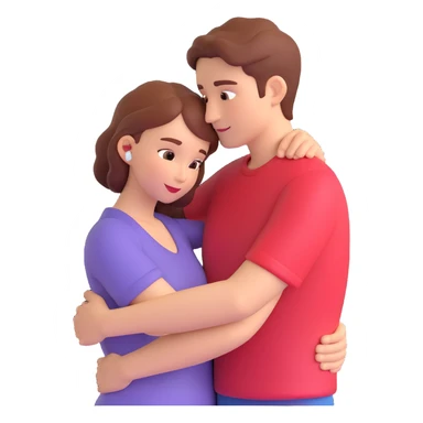 A hugging couple of a woman and a man sticker