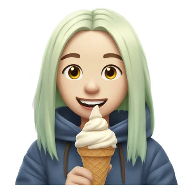 Billie eilish eating an ice cream sticker