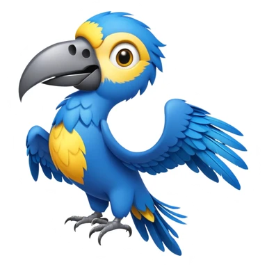 playful blue macaw, similar to the character from Rio sticker