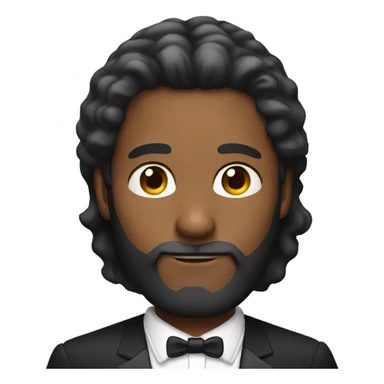 Man with long hair and beard with halo, wearing tuxedo  sticker