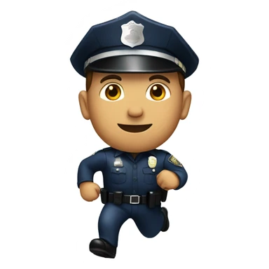 a police man running sticker