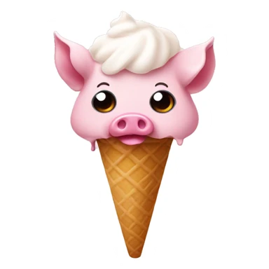 ice cream and cute piggy sticker