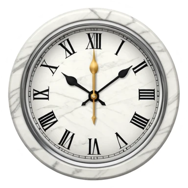 White marble effect Clock without outline sticker