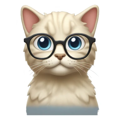Brains out cat with eyeglasses  sticker