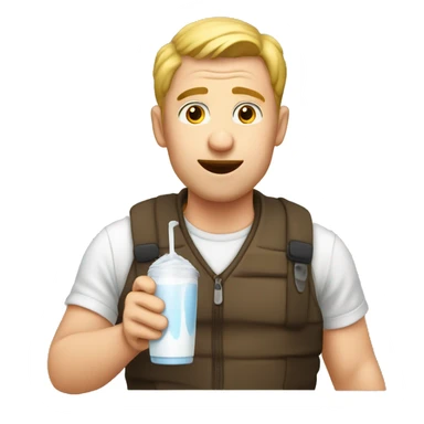 Man drinking milk drops sticker