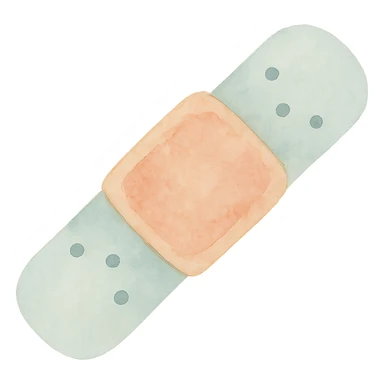 bandage, gentle colors watercolor art style sticker