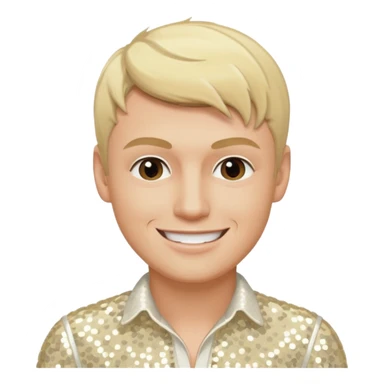 Nick Carter from Backstreet Boys with blonde hair, ivory sequin outfit sticker