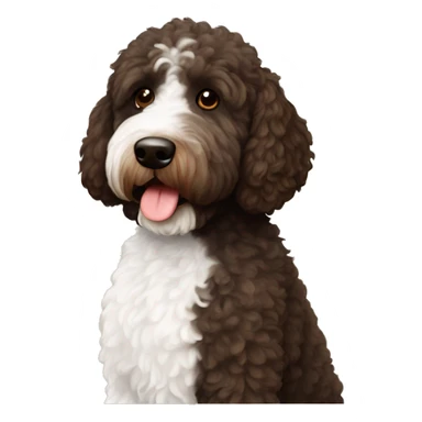 Black and￼ and brown bernadoodle with white on chest and dark brown Australian labradoodle with white on chest sticker