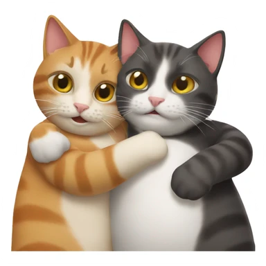 Two cats selfie hugging  sticker