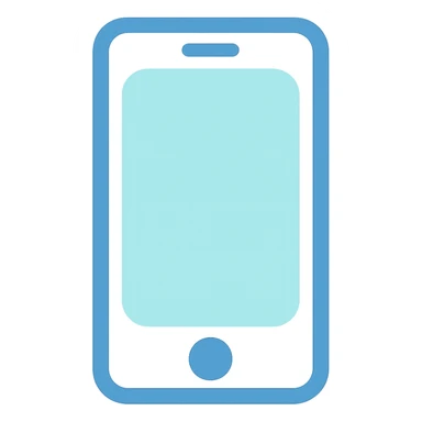 Smartphone icon, flat emoji style, outline with blue and turquoise colors, white background sticker